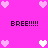Pixelated pink background with repeated heart shapes and 'BREE!!!!!' text in black block letters, arranged symmetrically across the frame.