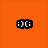 Six pixelated text-based icons arranged in a , each on solid colored backgrounds with black and white text
