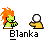Pixelated character with green body, orange hair, and brown patch on chest, holding white sphere with yellow hand against gray background.