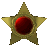 Animated sequence of a golden star-shaped icon with red gem center rotating through multiple angles against gray background.