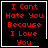 A 4-frame animated contact sheet showing red pixelated text on black backgrounds with small white symbols in the bottom-right corners of two frames.