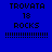 Blue background with pixelated text 'TROVATA 18 ROCKS' and dotted line, featuring a greenish-blue glow effect on the bottom-left text block.