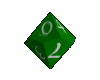 Green diamond-shaped icons with white numerals and symbols, arranged in a pattern on gray background