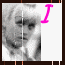 16 shows a grayscale image of a person with light hair and dark eyes, alongside changing text elements in pink or gray