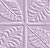 A static pixelated image divided into four quadrants by light gray lines, each quadrant containing abstract geometric patterns in varying shades of purple and white.
