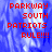 Red pixelated text reads 'PARKWAY SOUTH PATRIOTS RULE!!!' over a blue and white blurred background with visible gray rectangular area.