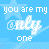 Animated contact sheet of a blue-themed buddy icon with repeated text and star motifs across five frames showing slight variations in the word 'only' styling.