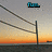 A static image of a beach volleyball net at sunset with changing text overlays across six