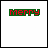 Animated sequence of pixelated text changing from 'merry' to 'xmas' across on white background