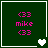 Dark green background with pink text and pixelated heart symbols changing across four