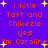 Pixelated text on purple background with yellow stars, repeating phrases about 'Taft and Chikezie' and 'Caroline', static image.