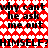 Red and white pixelated heart pattern background with black text repeating 'why cant he ask me out' and 'HIMSELF?HIMSELF?' in bold, blocky font.