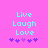 Pixelated cyan text 'Live Laugh Love' on bright pink background with purple and blue heart icons below.