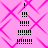 Animated pink background with repeating diamond patterns and black vertical bars that increase in number from one to six