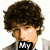 A four- of a person with curly brown hair in different poses and outfits, each containing overlaid text