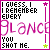 Animated contact sheet of 14 frames showing a repeating text-based buddy icon with pink and black text on white background, featuring
