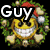 Pixelated buddy with text overlays: top-left shows a smiling yellow face with green wreath and red Santa hat, top-middle is a blue creature, top-right is a brown monkey-like figure, bottom-left has a blue background with partial text, bottom-middle is white with purple text, bottom-right is pink with hearts