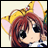 A 48x48 pixel buddy icon featuring a chibi-style anime character with red hair and cat ears on the left, paired with text reading "Anime IM" and "com" on a black background to the right.