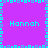 Pixelated with cyan text 'Hannah' repeated four times on purple background, bordered by alternating cyan and light blue squares