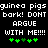 Pixelated text and green symbols on black background with repeated phrases and animated symbol changes.
