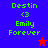 Pixelated text and star symbols on blue, purple, red backgrounds with green 'Destin', '<3', 'Emily', 'Forever' text.