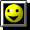 A contact sheet of 18 animated frames showing a yellow smiley face icon with varying mouth shapes and eye positions across the sequence.