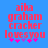Blue background with red pixelated text reading 'aika graham cracker lovesyou' and five pink/purple star-like symbols below, showing slight animation in the bottom-right symbol's color.