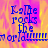Blue text on a pixelated pink and yellow background reads "Katie rocks the world of [dummies]" with a gray rectangular overlay on the right side.