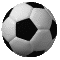 Six black-and-white soccer balls arranged in a , each with distinct orientations and shading variations