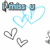 Animated icon with blue and gray heart outlines, text phrases "I miss u," "I love u," and "I still do" in pixelated font on white background.
