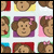 Animated contact sheet showing multiple frames of a pixelated monkey icon with text "IM A MONKEY LOVER!" on the right side.