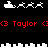Pixel art animation of a white tank and four horses on black background with red text <3 Taylor repeated twice, showing two distinct frame sequences.