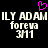 Pixelated text and symbols on black background with pink heart above repeated text elements.
