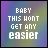 Pixelated text on a gradient background with animated underline flicker across the word 'EASIER' in