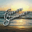 Pixelated scene of a figure on a beach at sunset with ocean and sky background, rendered in low-resolution style.