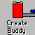 Animated sequence showing a red rectangular shape with blue and white circular elements moving left to right across a gray background, accompanied by 'Create Buddy' text.