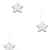 White five-pointed stars fall against a light gray background with small white sparkles trailing each star.