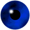 Nine blue circular eyes with black pupils and white highlights arranged in a on a gray background