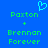 Blue background with green pixelated text reading "Paxton + Brennan Forever" and a cyan heart symbol above the names.