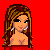A 4x3 contact sheet of pixel art frames showing a cartoon woman in various poses and partial views against a solid red background with green text reading "I been a naughty girl this year".
