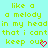 Pixelated green text on cyan background with red heart symbols at bottom right of each repeated phrase.