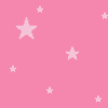 Pink background with scattered white stars of varying sizes, one gray rectangular area in the bottom right corner.