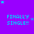 Pixelated text 'FINALLY SINGLE!!' repeated across a purple background with scattered cyan stars, some of which shift position between frames.