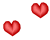 Red heart shapes in various sizes and arrangements on a gray background, with one group pierced by a blue arrow.