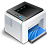 Pixelated cube with white base, dark gray top, and blue interior section on a gray background.