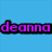 Six colored squares display text: blue 'deanna', pink 'plus', green 'anir', red 'equals', yellow 'love' with a purple heart, orange 'FOREVER.'.