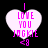 Four heart-shaped icons with pink text "I LOVE YOU JAGKIE <8" on black background, two showing pixelated blur and two clear.