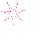 Static image of multiple pink and white starburst shapes scattered across a solid gray background with no visible motion or text.