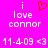 Pixelated text and symbols on a bright pink background with a red heart symbol above 'i love connor' and date '<3' text below.
