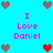 Pixelated icon with cyan background, pink text reading "I Love Daniel," and brown and red heart symbols arranged in a pattern